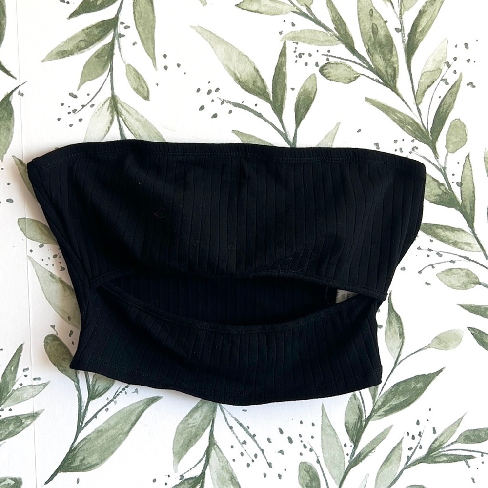 SHEIN Strapless Black Crop Top | Size S
